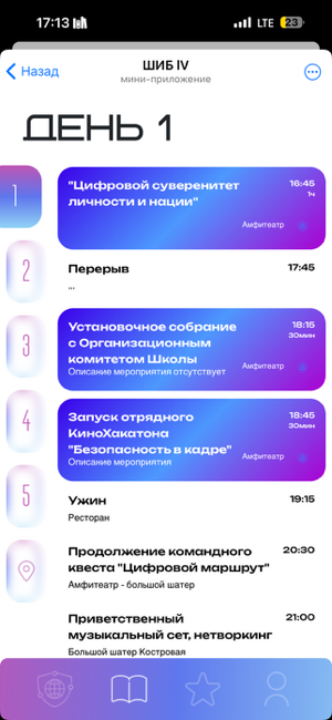 Расписание форума по дням, с точным временем и локацией
